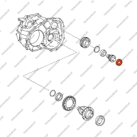 Подшипник выходной шестерни правый (тип 1, 30x56x17.0/21.0, роликовый)